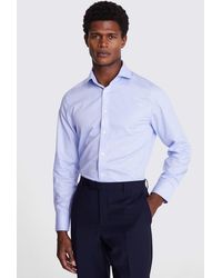 Moss - Tailored Fit Sky Oval Textured Non-Iron Shirt - Lyst