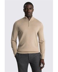 Moss - Camel Merino Zip-Neck Jumper - Lyst