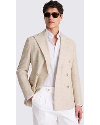 Moss - Tailored Fit Oatmeal Linen-Blend Jacket - Lyst