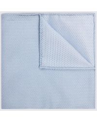 Silk semi plain - Sky Silk Semi-Plain Pocket Square - Lyst