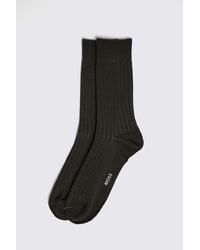 Moss - Dark Fine Ribbed Socks - Lyst