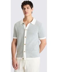 Moss - Emerald Two Tone Cotton Knitted Shirt - Lyst