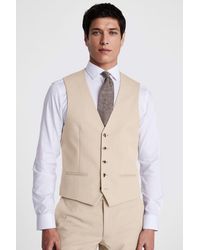 Moss - Slim Fit Taupe Waistcoat - Lyst