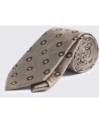 Moss - Dark Neutral Silk Square Geo Tie - Lyst
