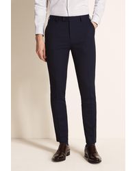 Ted Baker Slim Fit Navy Twill Trousers - Blue