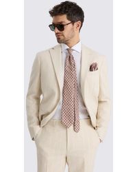 Moss - Slim Fit Light Camel Stripe Linen Suit Jacket - Lyst