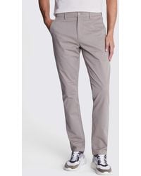 Moss - Tailored Fit Dark Taupe Stretch Chinos - Lyst