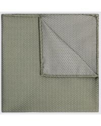 Silk semi plain - Sage Silk Semi-Plain Pocket Square - Lyst