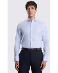 Moss - Tailored Fit Sky Stripe Narrow Non Iron Cotton Shirt - Lyst
