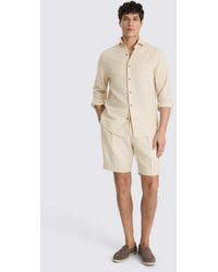 Moss - Neutral Wool Pleated Shorts - Lyst