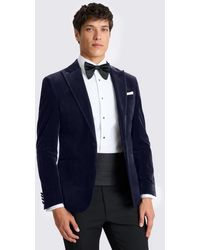 Moss - Slim Fit Ink Velvet Jacket - Lyst