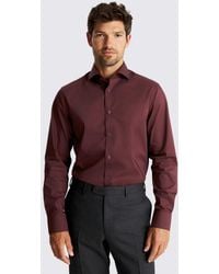 Moss - Tailored Fit Wine Stretch Shirt - Lyst