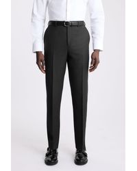Moss - Regular Fit Charcoal Twill Trousers - Lyst