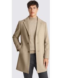 Moss - Oatmeal Wool Blend Overcoat - Lyst