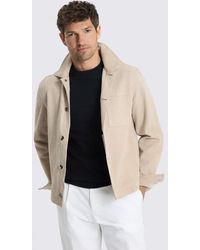 Moss - Sand Suede Shacket - Lyst