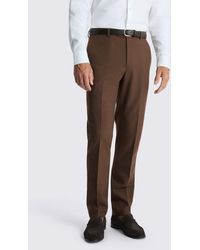 Moss - Slim Fit Chestnut Flannel Trousers - Lyst