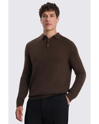 Moss - Merino Long-Sleeve Polo Shirt - Lyst