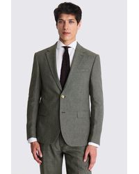 Moss - Slim Fit Puppytooth Linen Suit Jacket - Lyst