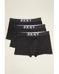 Men's DKNY Las Vegas 3 Pack Boxer Shorts En Noir Blanc et Gris 