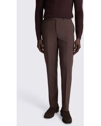Moss - Tailored Fit Dark Plum Performance Trousers - Lyst