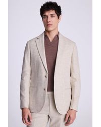 Moss - Tailored Fit Ecru Herringbone Suit Jacket - Lyst