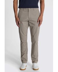Moss - Tailored Fit Dark Taupe Cotton Chinos - Lyst
