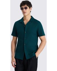 Moss - Emerald Knitted Cuban Collar Shirt - Lyst