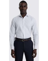 Moss - Tailored Fit & Wide Stripe Cotton Shirt - Lyst