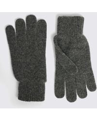 Moss - Charcoal Cashmere Blend Gloves - Lyst