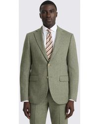 Moss - Tailored Fit Sage Herringbone Suit Jacket - Lyst