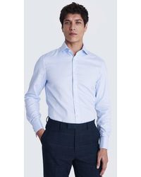 Moss - Tailored Fit Sky Cotton Dobby Shirt - Lyst