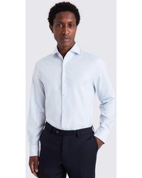 Moss - Tailored Fit Light Twill Stretch Shirt - Lyst