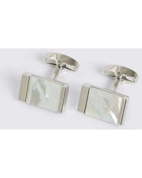 Moss - Mother Of Pearl Rectangle Cufflinks - Lyst