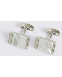Moss - Mother Of Pearl Rectangle Cufflinks - Lyst