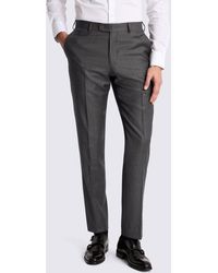 Barberis - Italian Tailored Fit Charcoal Twill Trousers - Lyst
