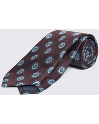 Moss - Italian Burgundy Medallion Tie - Lyst