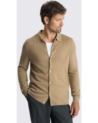 Moss - Camel Merino Knitted Shirt - Lyst