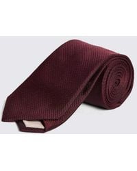 Moss - Burgundy Silk Semi Plain Tie - Lyst