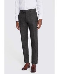Moss - Tailored Fit Khaki Linen Trousers - Lyst