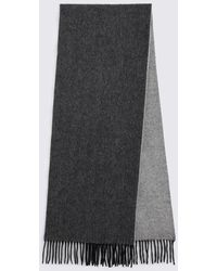 Moss - Charcoal Light Reversible Wool Scarf - Lyst