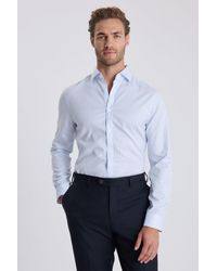 Moss - Slim Fit Sky Stripe Non Iron Shirt - Lyst