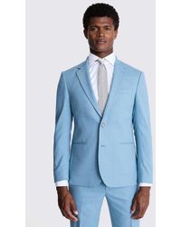 Moss - Slim Fit Duck Egg Flannel Suit Jacket - Lyst