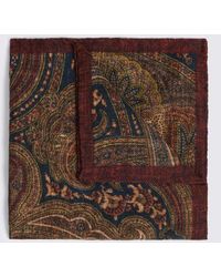 Tessitura bottinelli - Italian & Burgundy Paisley Wool Pocket Square - Lyst