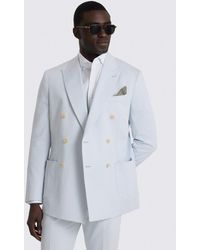 Moss - Tailored Fit Pale Cotton Suit Jacket - Lyst