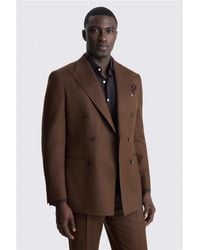 Barberis - Italian Tailored Fit Chestnut Flannel Suit Jacket - Lyst
