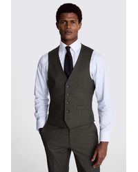Moss - Regular Fit Charcoal Stretch Waistcoat - Lyst