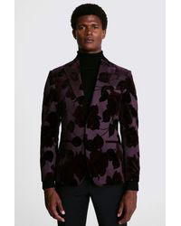 Moss - Slim Fit Floral Velvet Blazer - Lyst