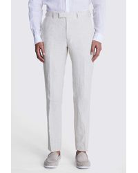 Moss - Slim Fit Stone Puppytooth Trousers - Lyst