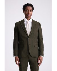 Moss - Slim Fit Khaki Donegal Tweed Suit Jacket - Lyst