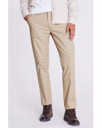 Moss - Tailored Fit Stone Stretch Chinos - Lyst